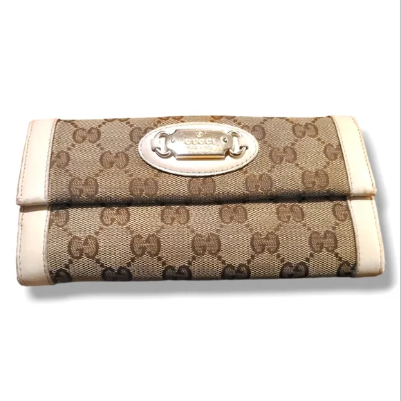 Gucci | Bags | Gucci 0 Authentic Gg Womens Long Wallet Beige  display picture 3